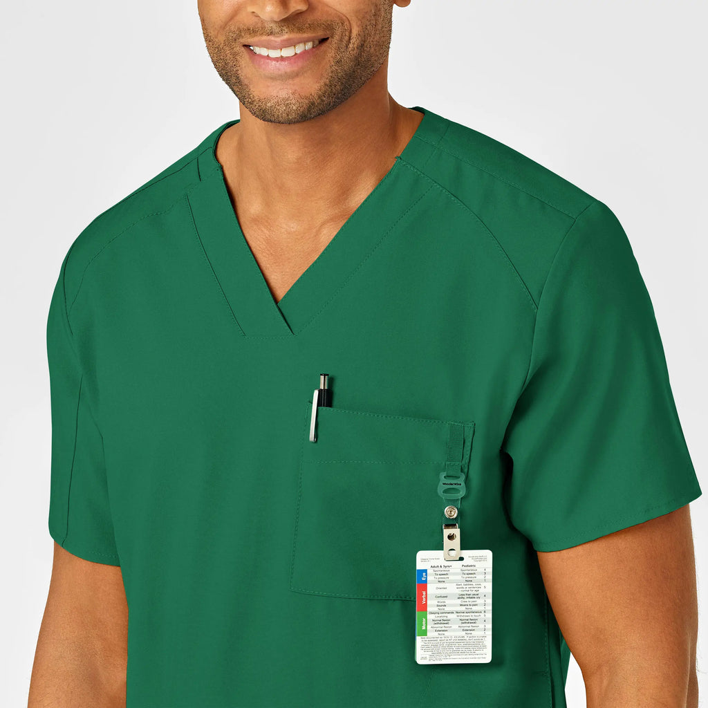 Wink Scrubs Men's W123 V-Neck Scrub Top Hunter | scrub-supply.com