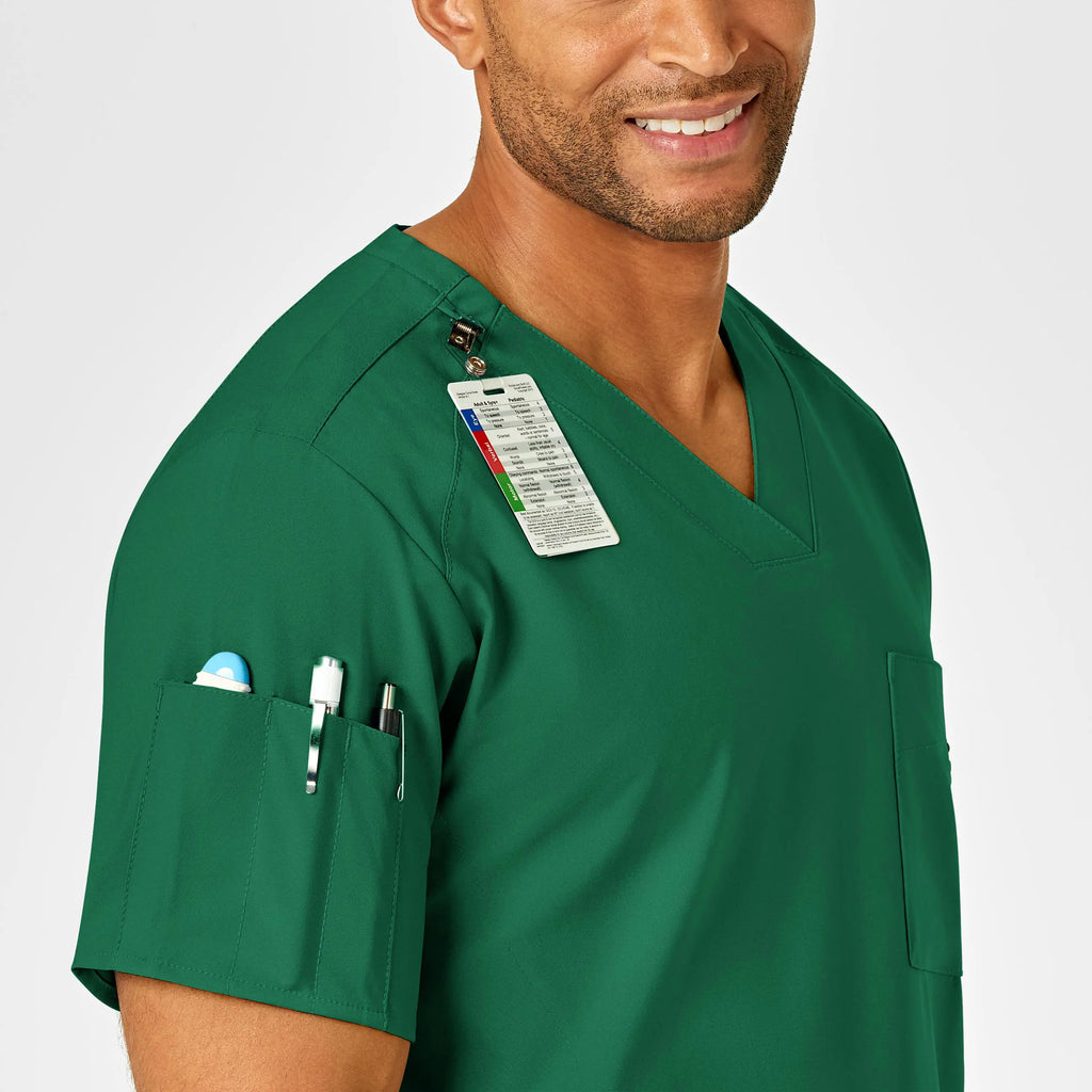 Wink Scrubs Men's W123 V-Neck Scrub Top Hunter | scrub-supply.com