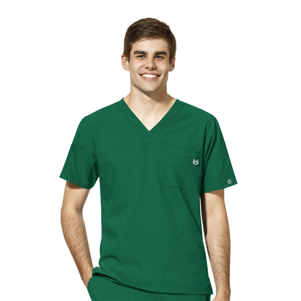 Wink Scrubs Men's W123 V-Neck Scrub Top Hunter | scrub-supply.com