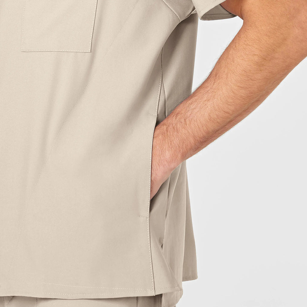 Wink Scrubs Men's W123 V-Neck Scrub Top Khaki | scrub-supply.com