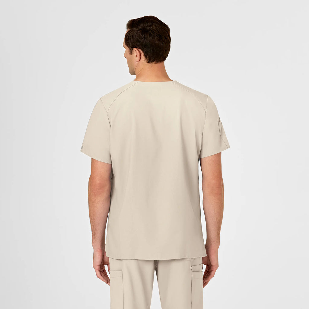 Wink Scrubs Men's W123 V-Neck Scrub Top Khaki | scrub-supply.com