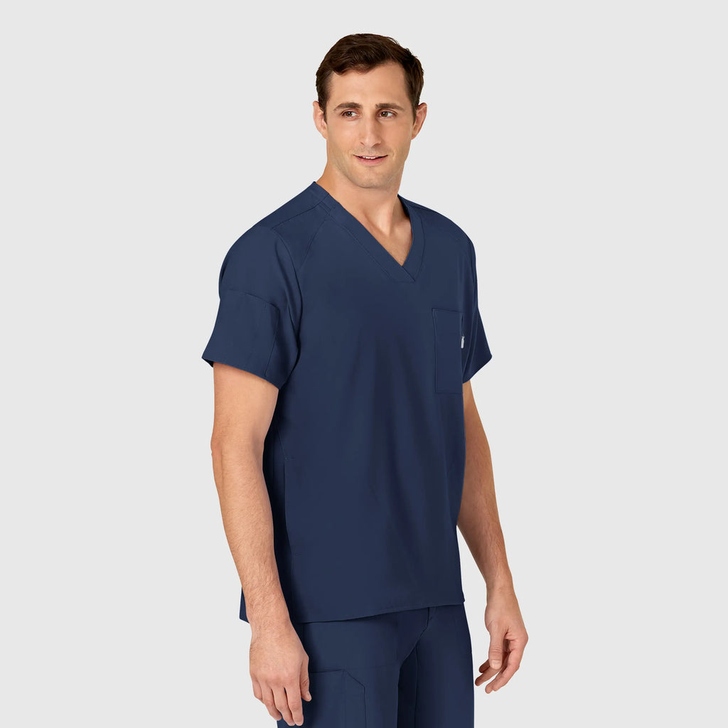 Wink Scrubs Men's W123 V-Neck Scrub Top Navy | scrub-supply.com