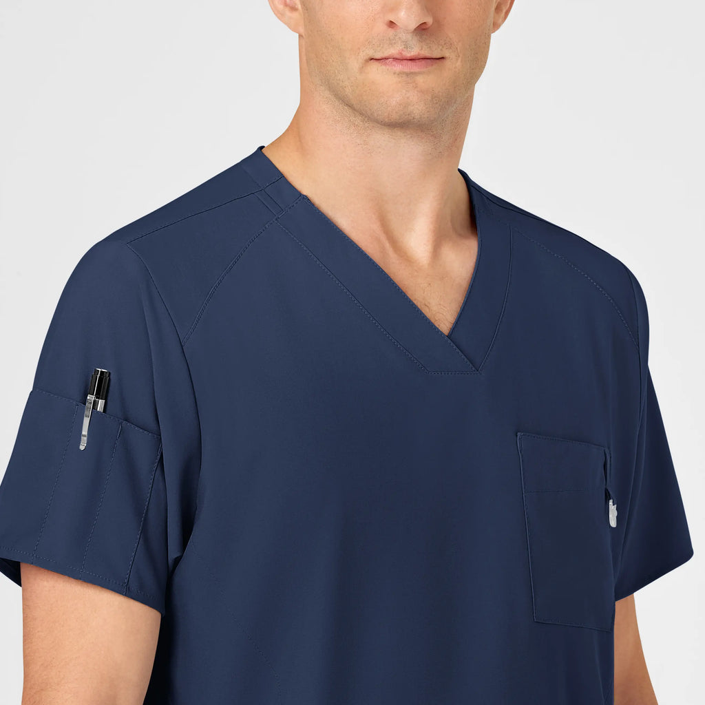 Wink Scrubs Men's W123 V-Neck Scrub Top Navy | scrub-supply.com