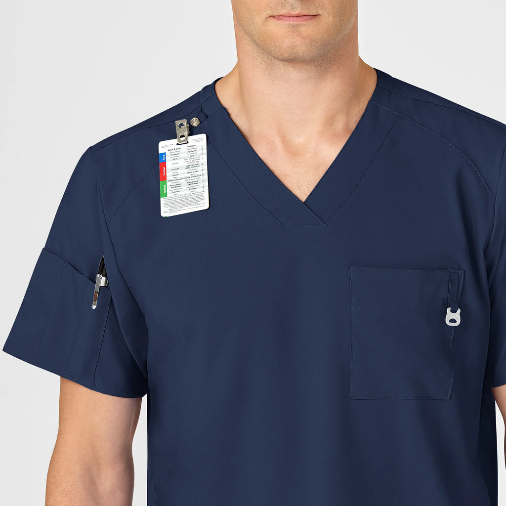 Wink Scrubs Men's W123 V-Neck Scrub Top Navy | scrub-supply.com