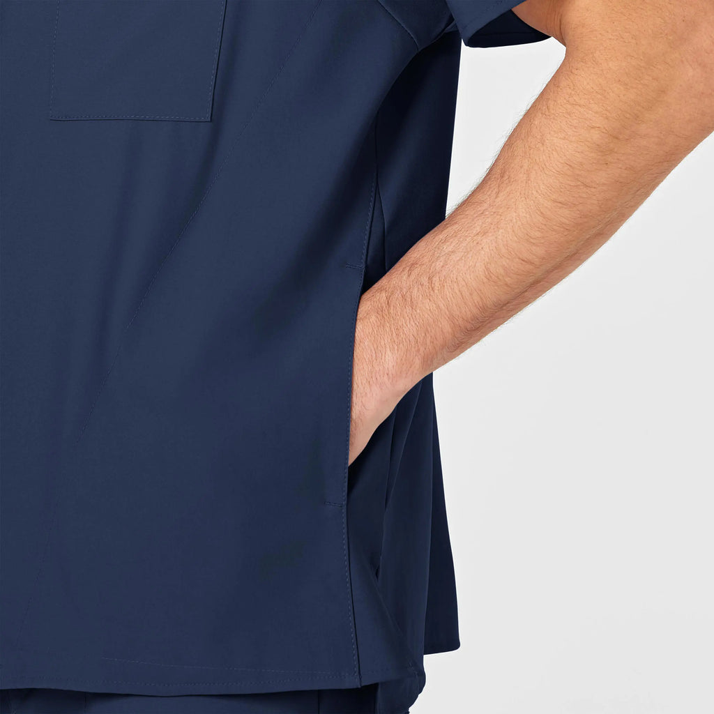 Wink Scrubs Men's W123 V-Neck Scrub Top Navy | scrub-supply.com