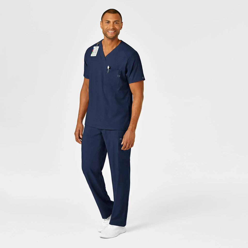 Wink Scrubs Men's W123 V-Neck Scrub Top Navy | scrub-supply.com