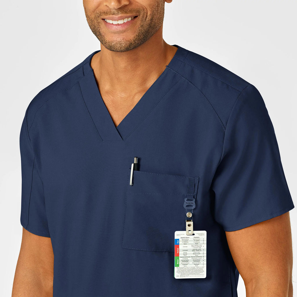 Wink Scrubs Men's W123 V-Neck Scrub Top Navy | scrub-supply.com