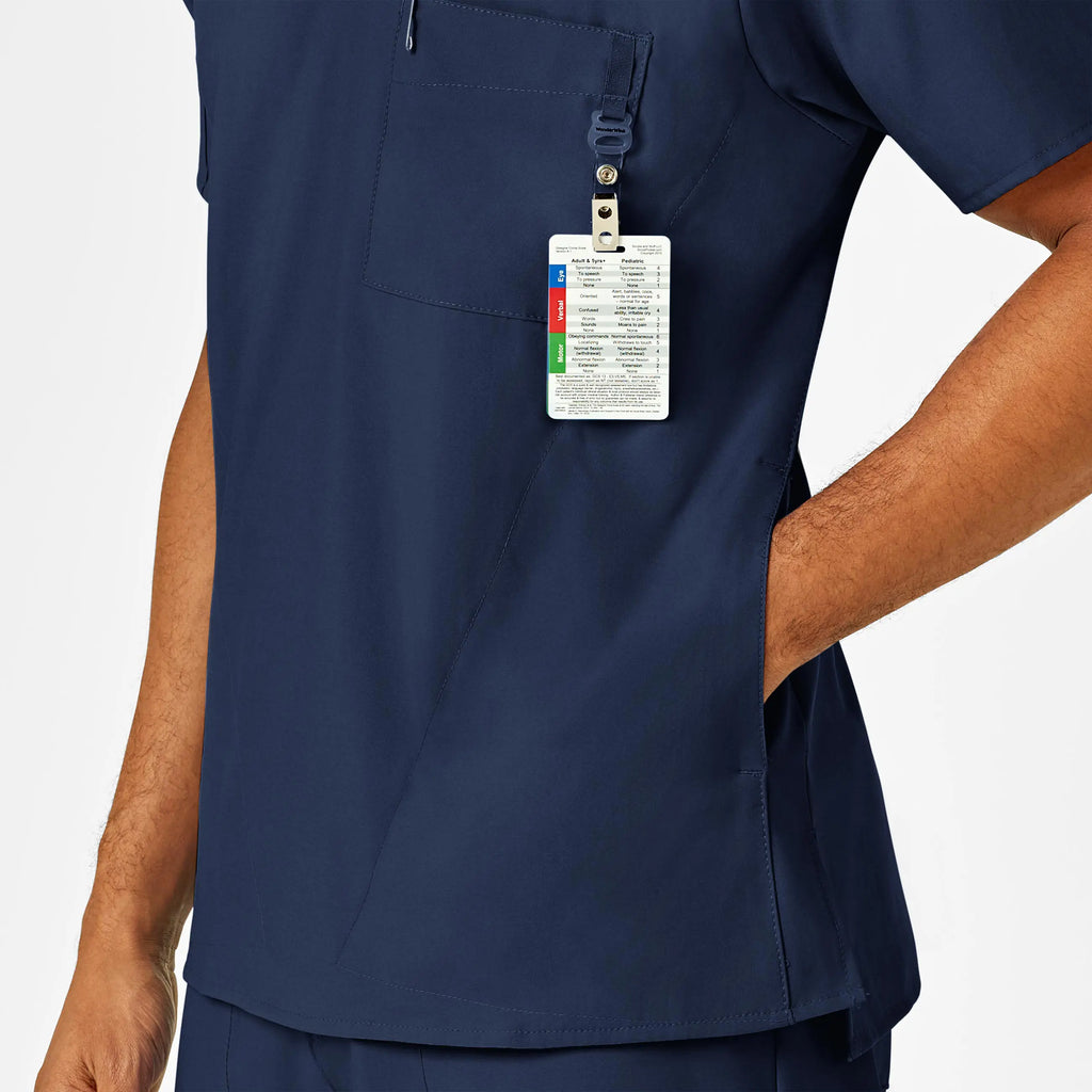 Wink Scrubs Men's W123 V-Neck Scrub Top Navy | scrub-supply.com