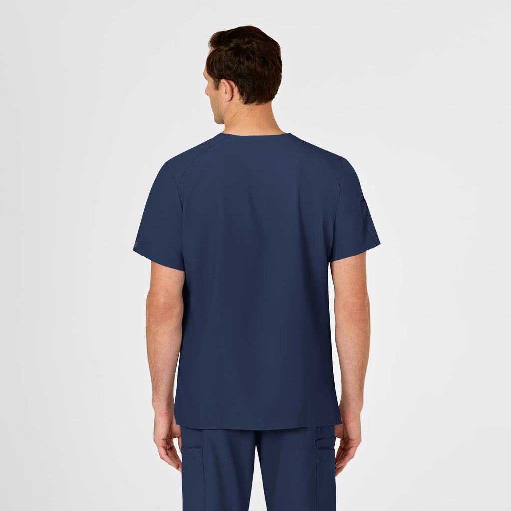 Wink Scrubs Men's W123 V-Neck Scrub Top Navy | scrub-supply.com