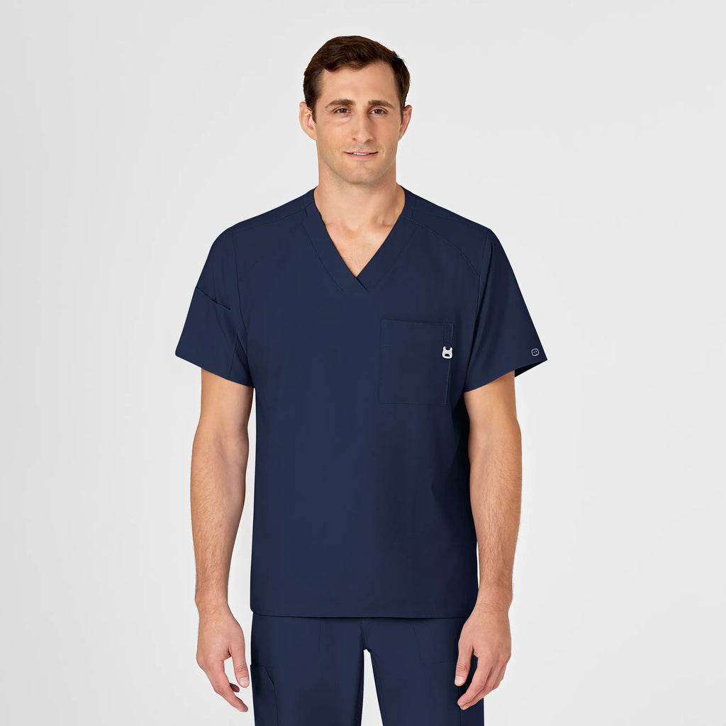 Wink Scrubs Men's W123 V-Neck Scrub Top Navy | scrub-supply.com