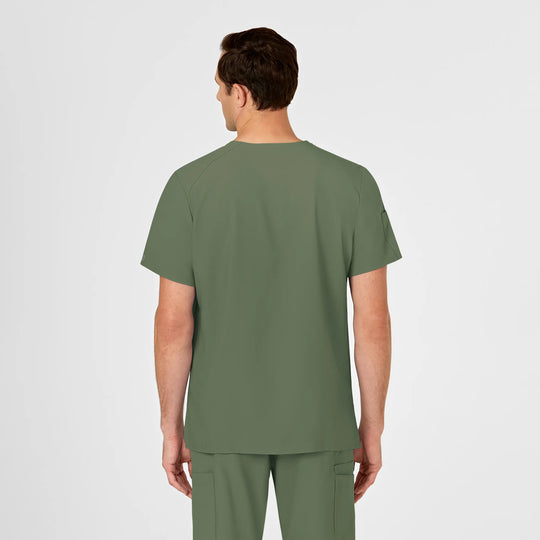 Wink Scrubs Men's W123 V-Neck Scrub Top Olive | scrub-supply.com