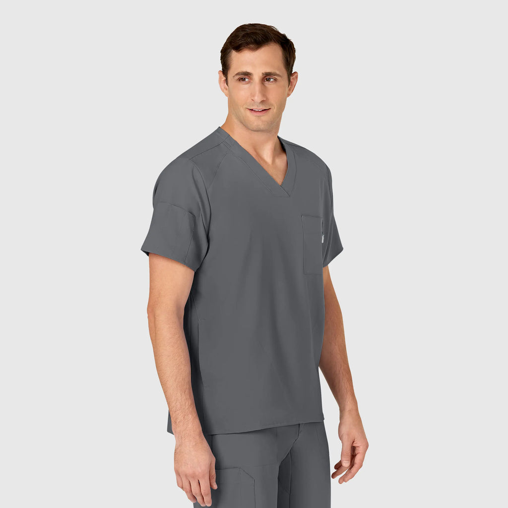 Wink Scrubs Men's W123 V-Neck Scrub Top Pewter | scrub-supply.com