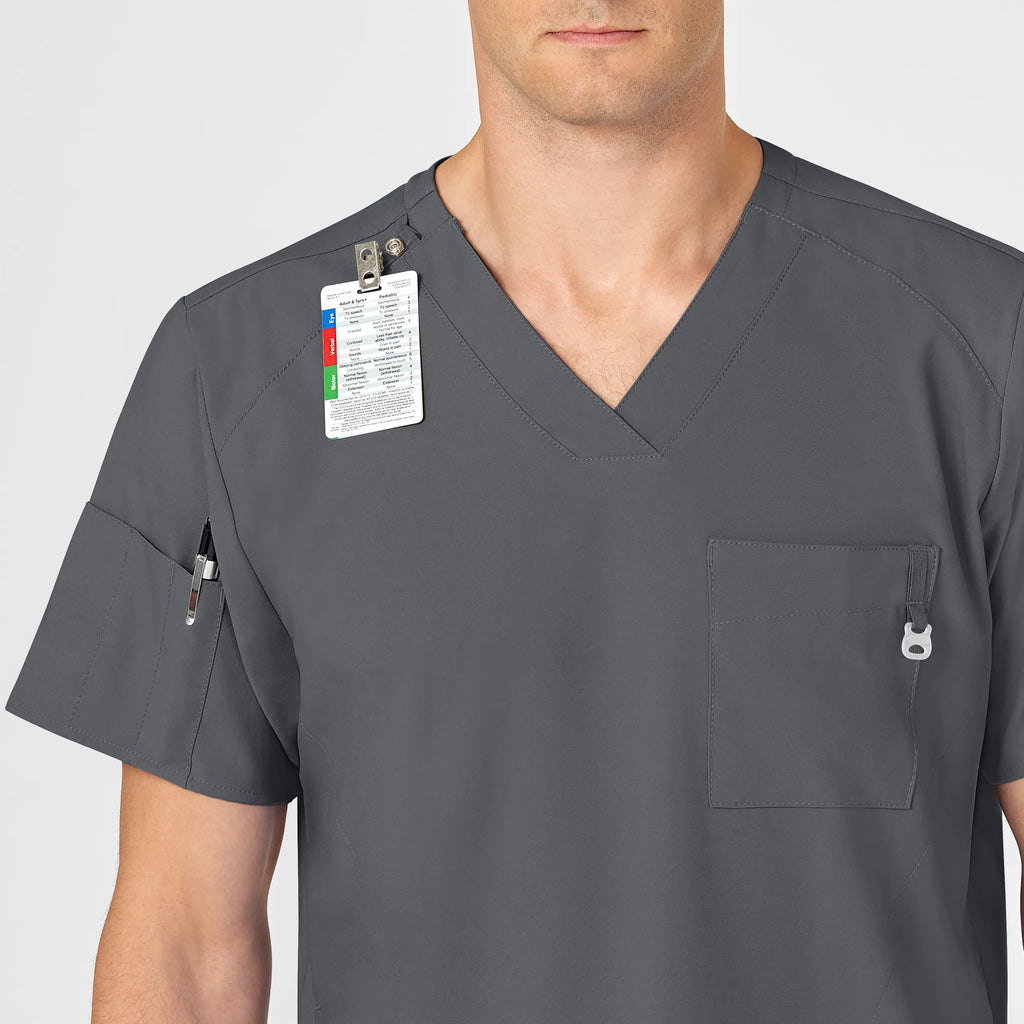 Wink Scrubs Men's W123 V-Neck Scrub Top Pewter | scrub-supply.com