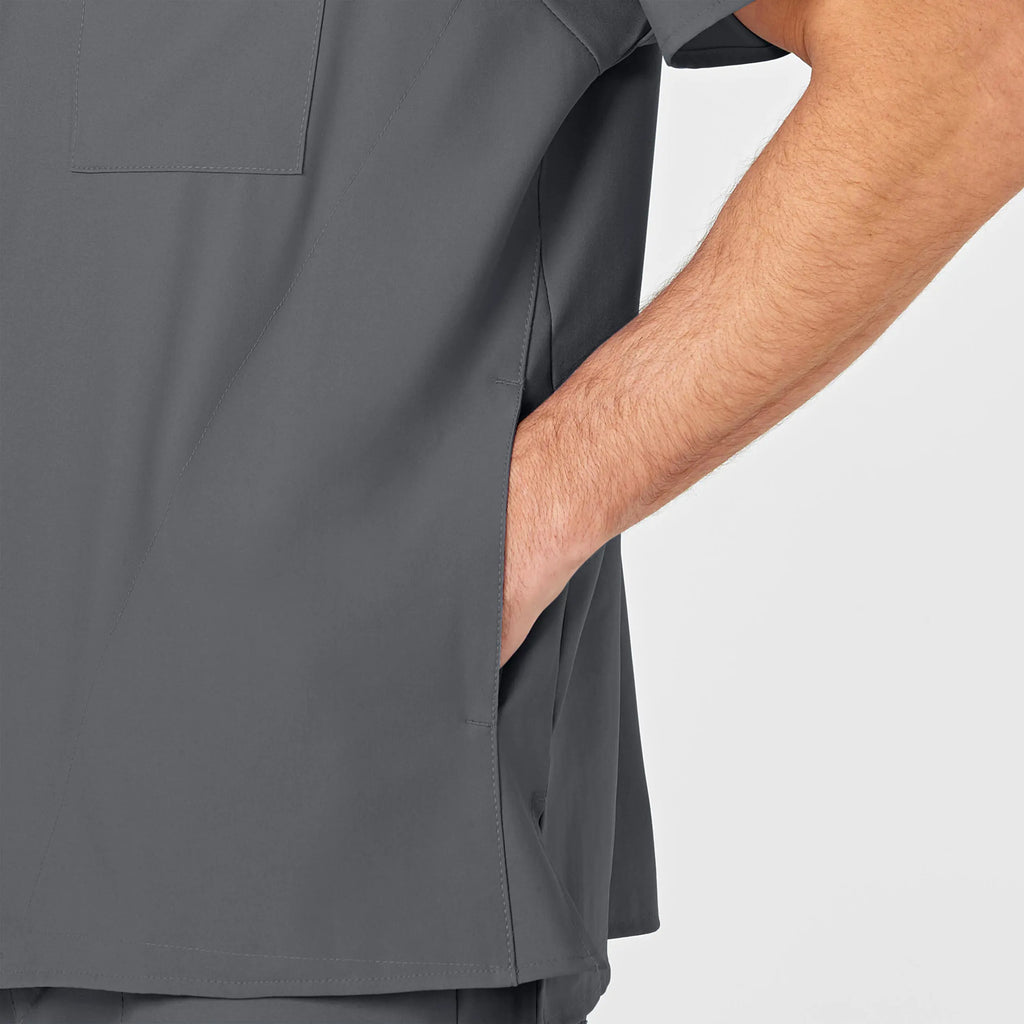 Wink Scrubs Men's W123 V-Neck Scrub Top Pewter | scrub-supply.com