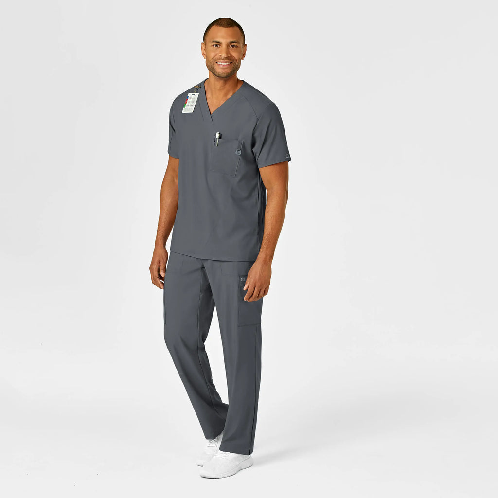 Wink Scrubs Men's W123 V-Neck Scrub Top Pewter | scrub-supply.com