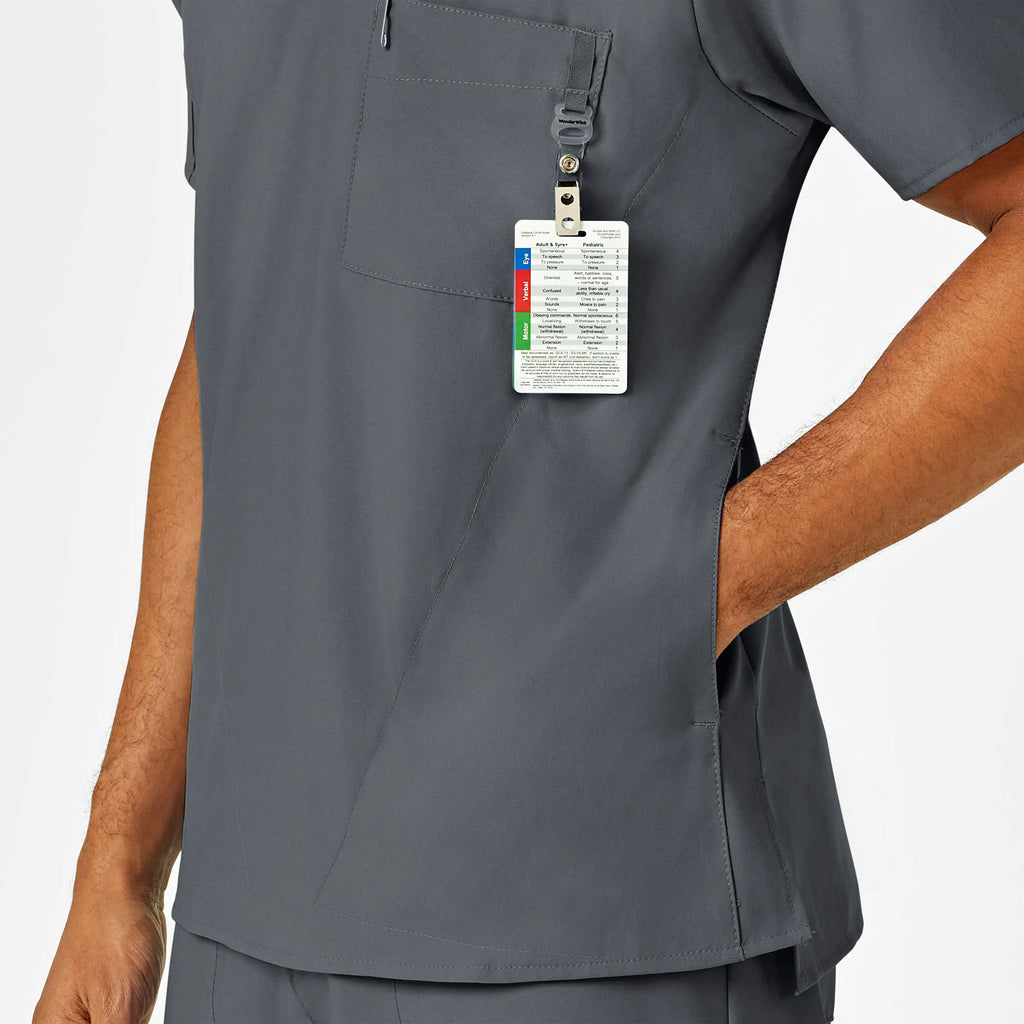 Wink Scrubs Men's W123 V-Neck Scrub Top Pewter | scrub-supply.com