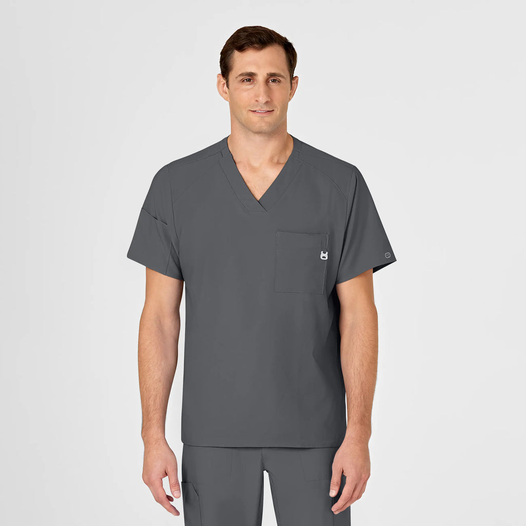 Wink Scrubs Men's W123 V-Neck Scrub Top Pewter | scrub-supply.com