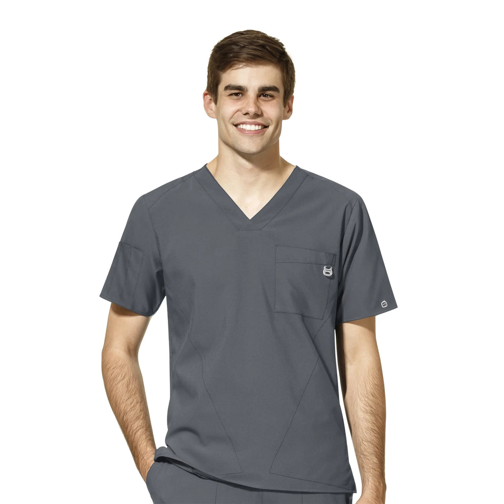 Wink Scrubs Men's W123 V-Neck Scrub Top Pewter | scrub-supply.com