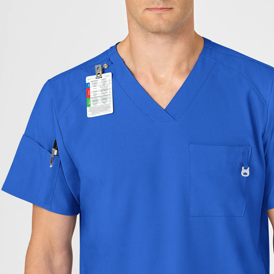 Wink Scrubs Men's W123 V-Neck Scrub Top Royal Blue | scrub-supply.com