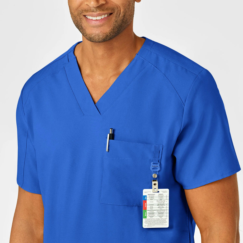 Wink Scrubs Men's W123 V-Neck Scrub Top Royal Blue | scrub-supply.com