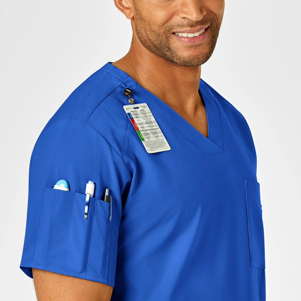 Wink Scrubs Men's W123 V-Neck Scrub Top Royal Blue | scrub-supply.com