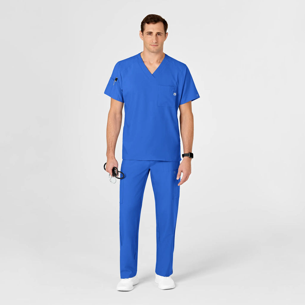 Wink Scrubs Men's W123 V-Neck Scrub Top Royal Blue | scrub-supply.com