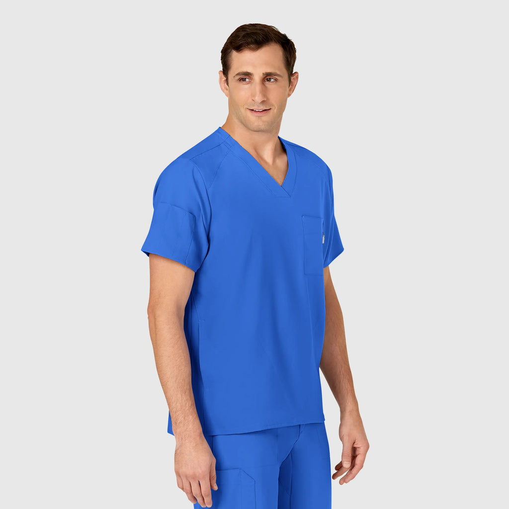 Wink Scrubs Men's W123 V-Neck Scrub Top Royal Blue | scrub-supply.com