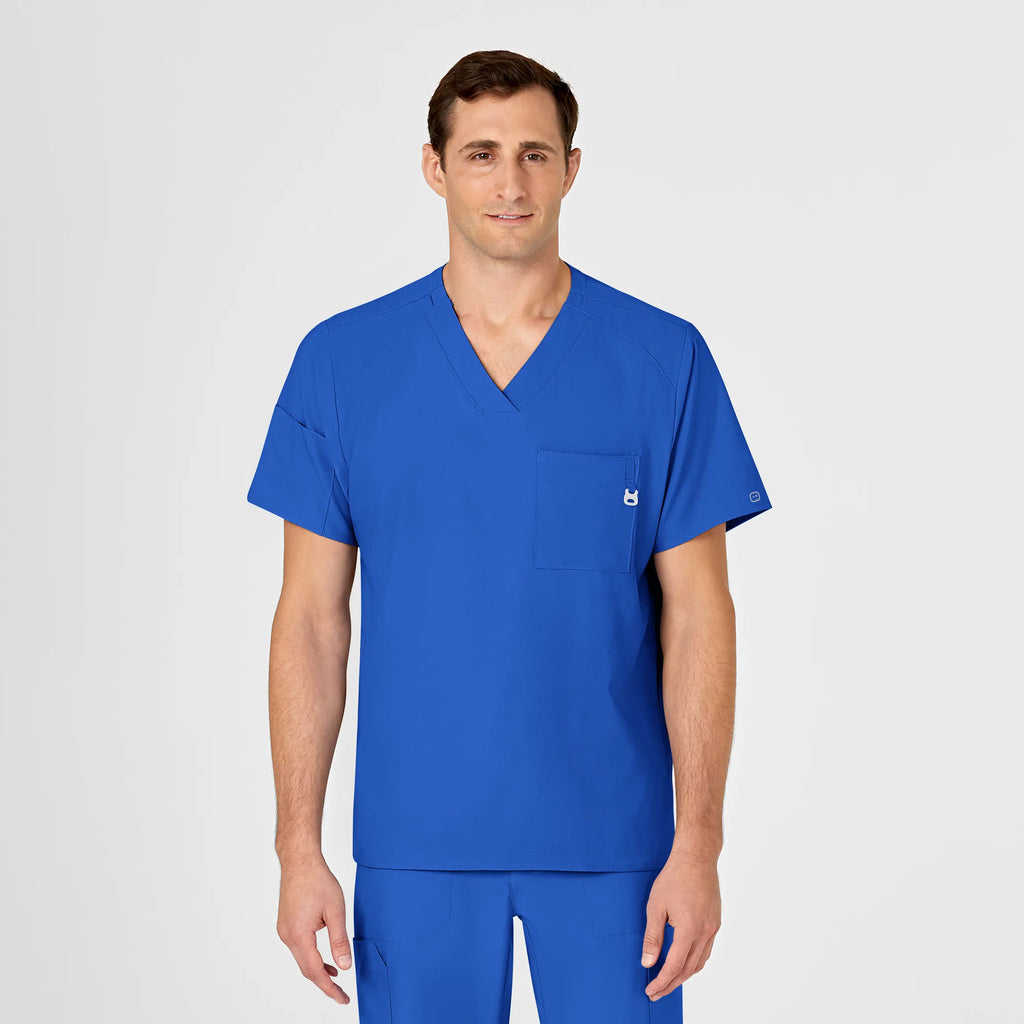 Wink Scrubs Men's W123 V-Neck Scrub Top Royal Blue | scrub-supply.com