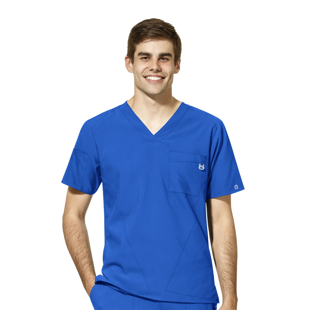 Wink Scrubs Men's W123 V-Neck Scrub Top Royal Blue | scrub-supply.com