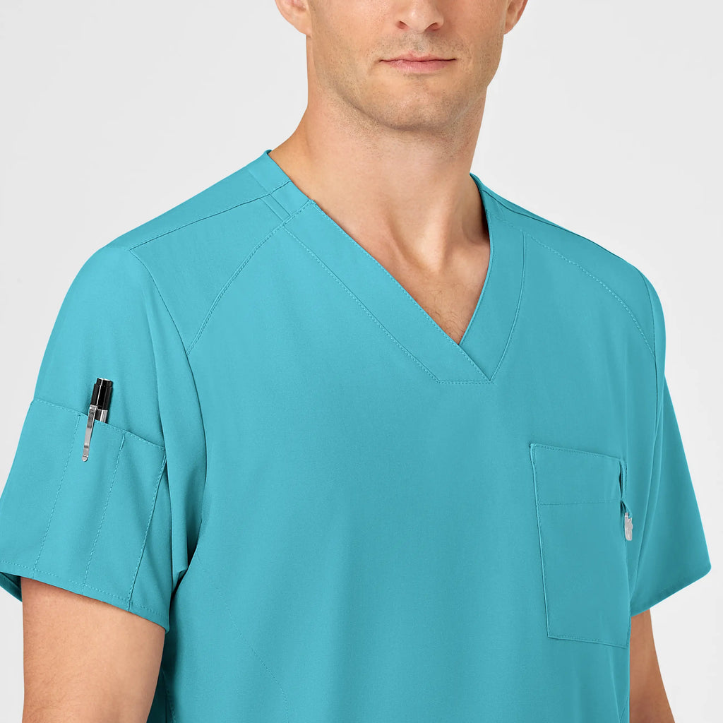 Wink Scrubs Men's W123 V-Neck Scrub Top Teal | scrub-supply.com