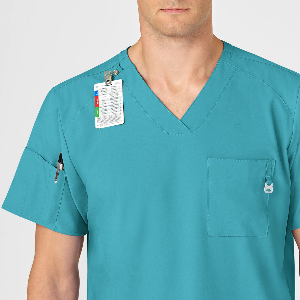 Wink Scrubs Men's W123 V-Neck Scrub Top Teal | scrub-supply.com