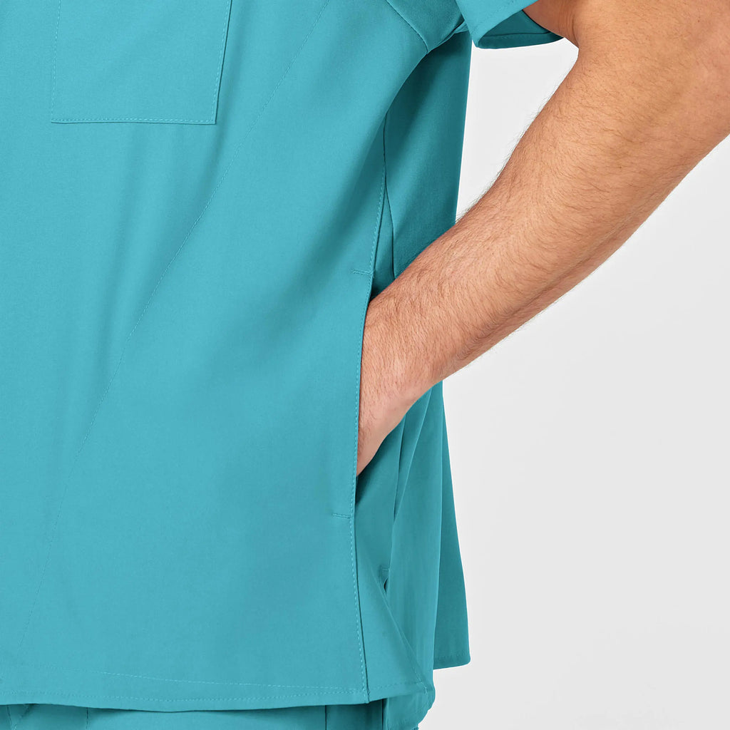 Wink Scrubs Men's W123 V-Neck Scrub Top Teal | scrub-supply.com