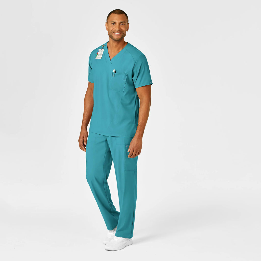 Wink Scrubs Men's W123 V-Neck Scrub Top Teal | scrub-supply.com