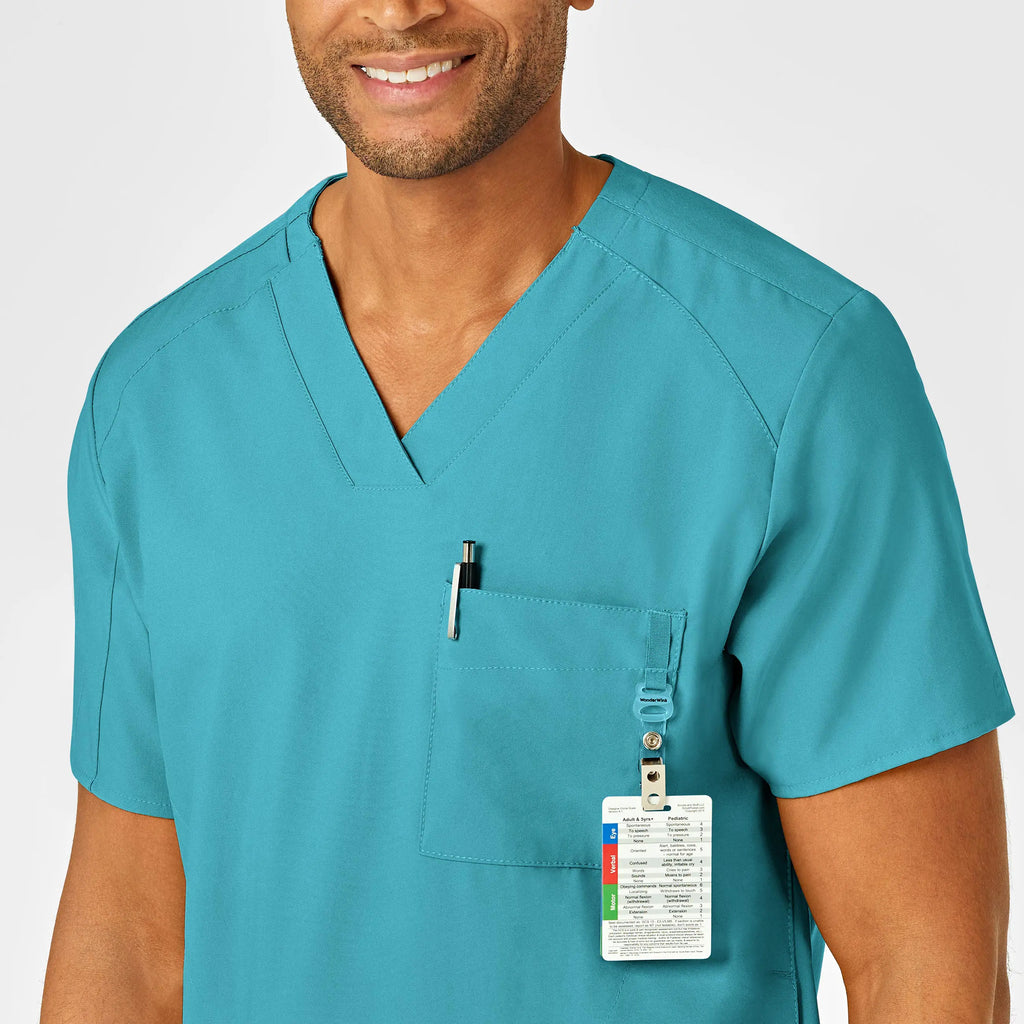 Wink Scrubs Men's W123 V-Neck Scrub Top Teal | scrub-supply.com