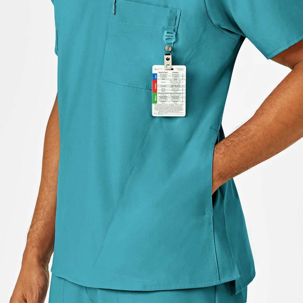 Wink Scrubs Men's W123 V-Neck Scrub Top Teal | scrub-supply.com