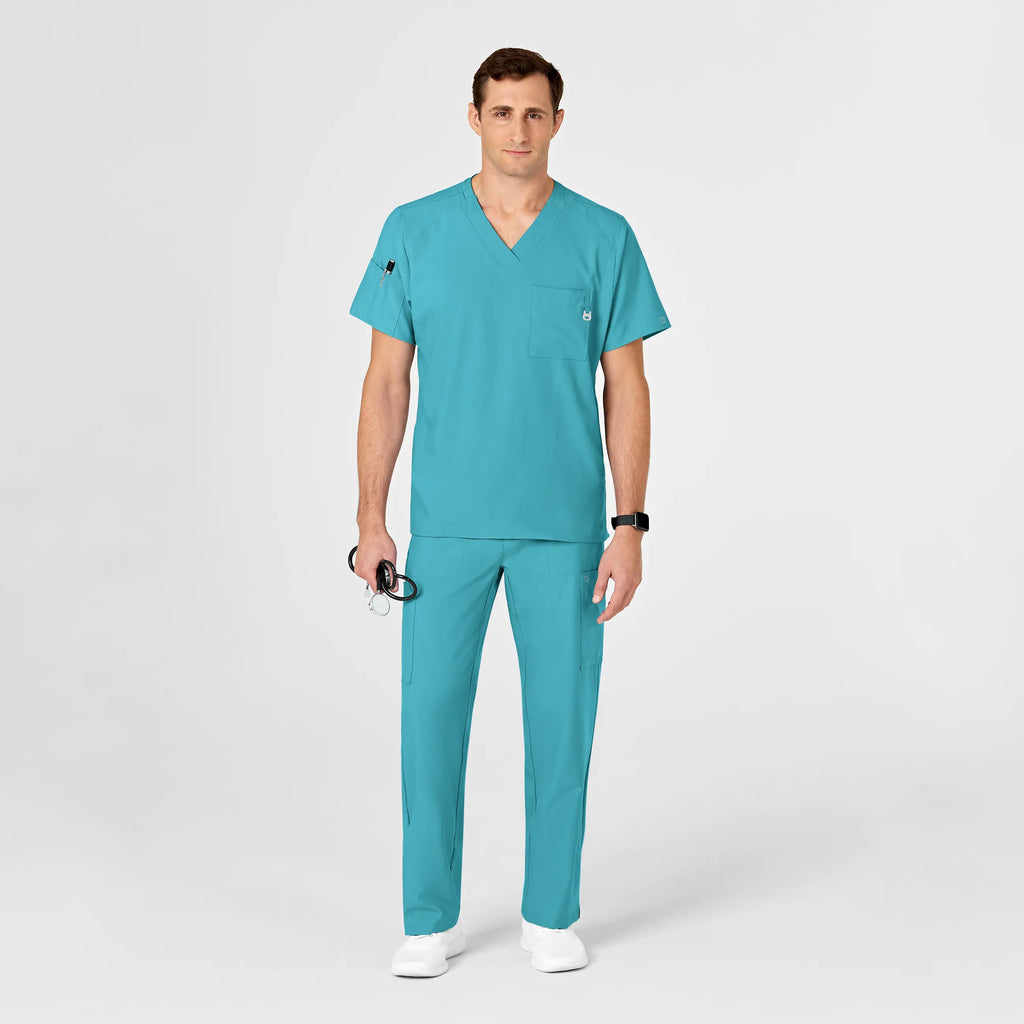 Wink Scrubs Men's W123 V-Neck Scrub Top Teal | scrub-supply.com