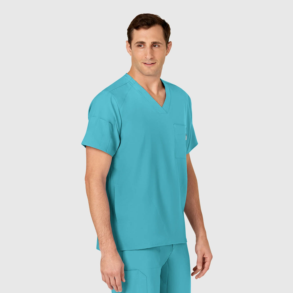 Wink Scrubs Men's W123 V-Neck Scrub Top Teal | scrub-supply.com