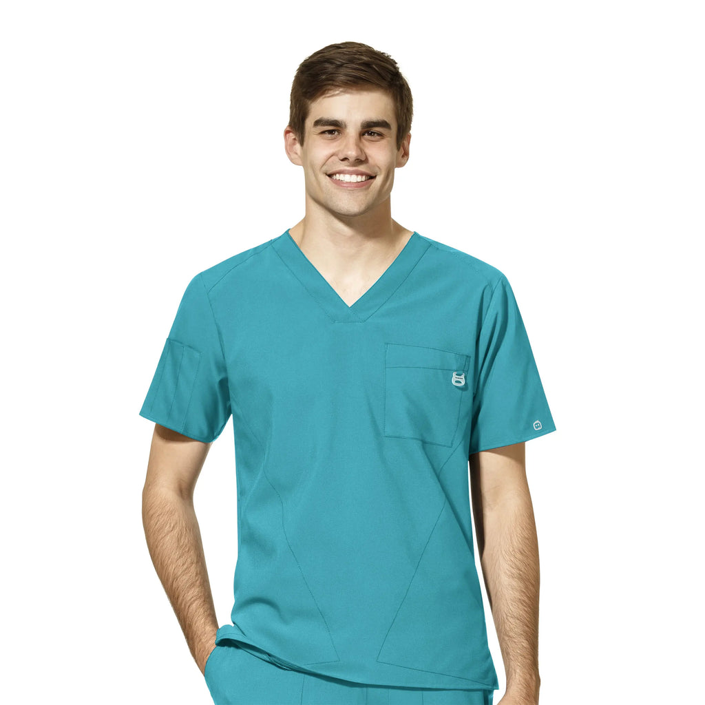 Wink Scrubs Men's W123 V-Neck Scrub Top Teal | scrub-supply.com