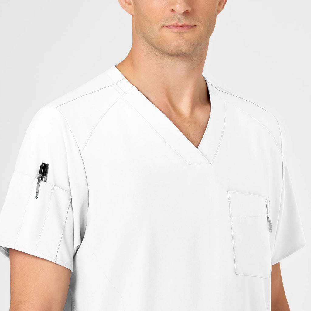 Wink Scrubs Men's W123 V-Neck Scrub Top White | scrub-supply.com