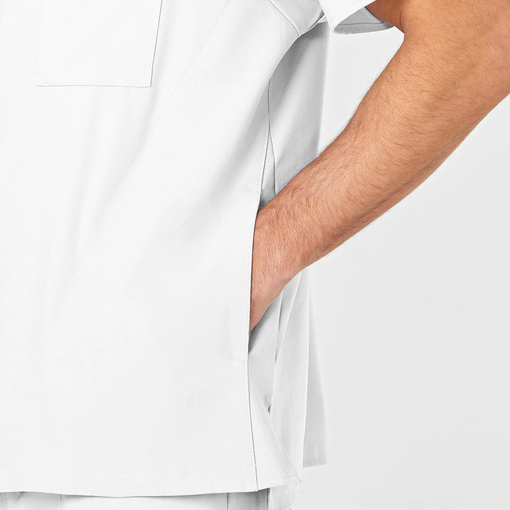 Wink Scrubs Men's W123 V-Neck Scrub Top White | scrub-supply.com