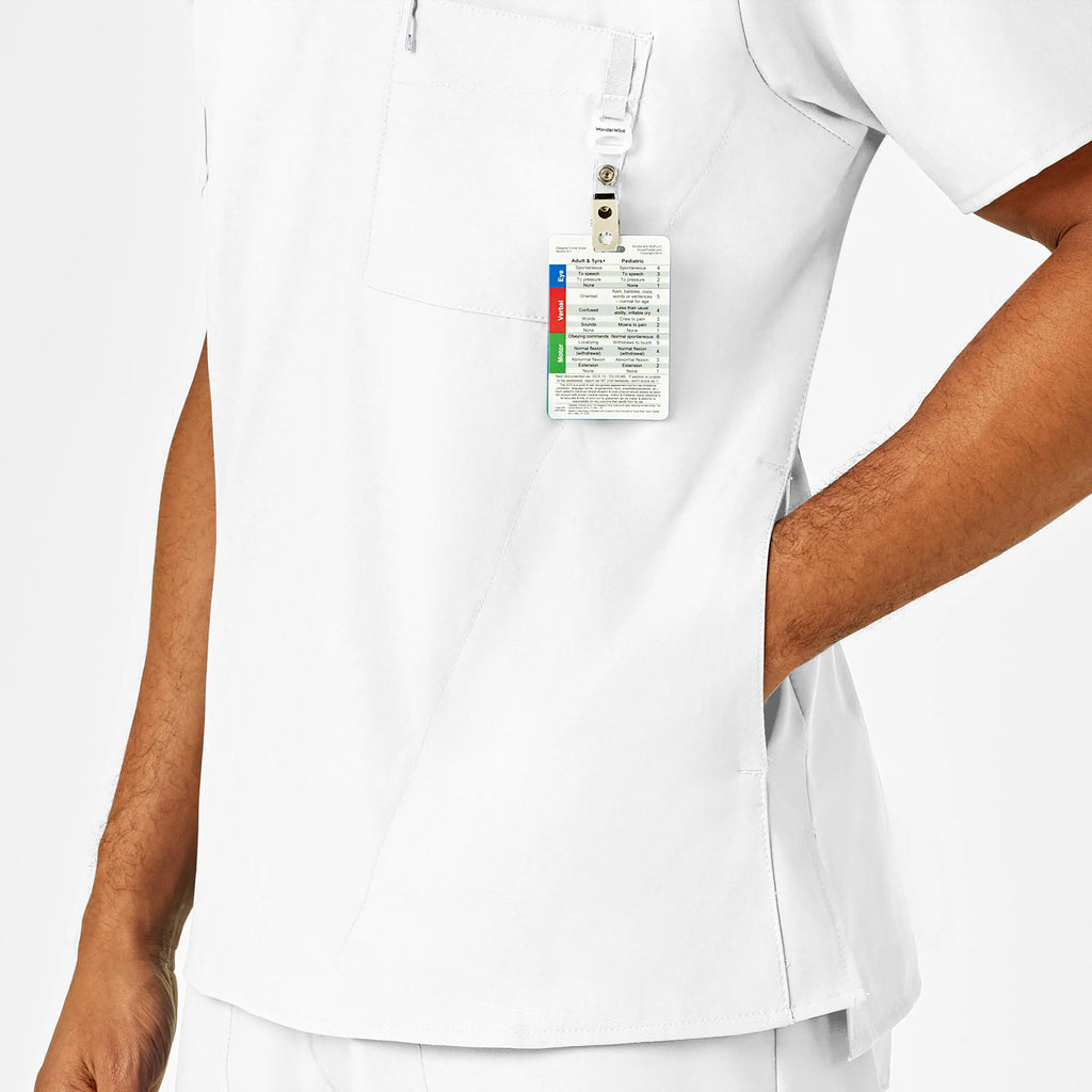 Wink Scrubs Men's W123 V-Neck Scrub Top White | scrub-supply.com