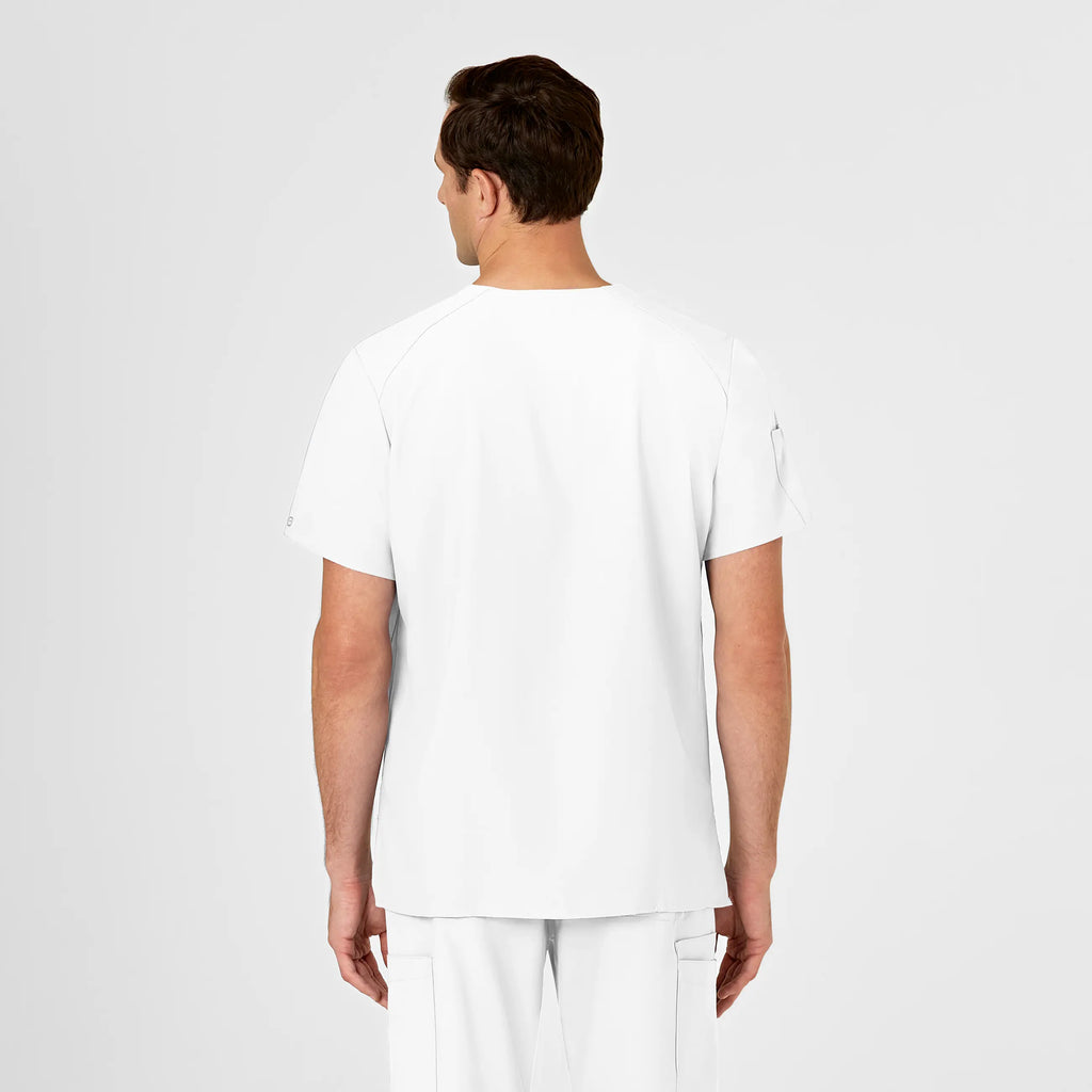 Wink Scrubs Men's W123 V-Neck Scrub Top White | scrub-supply.com