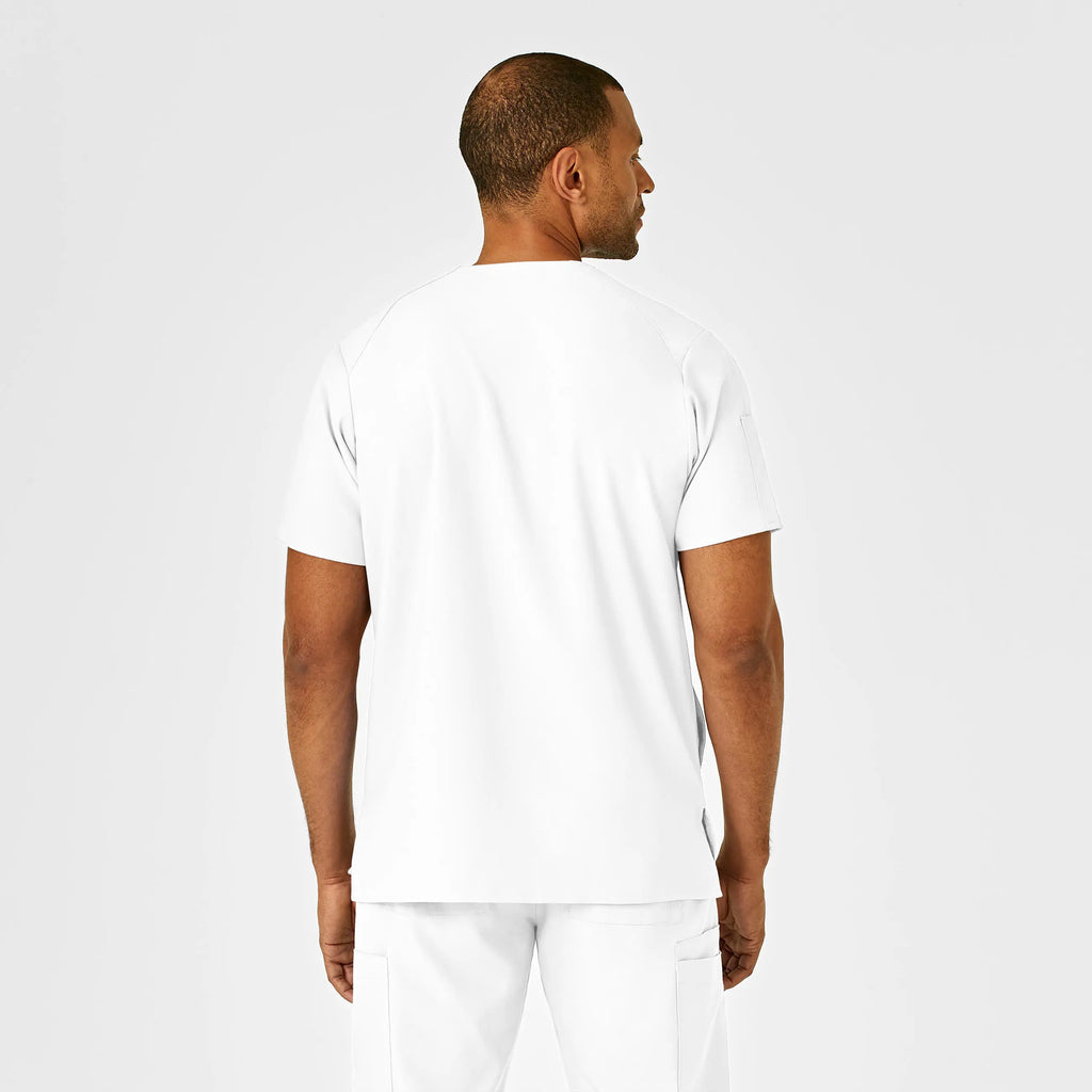 Wink Scrubs Men's W123 V-Neck Scrub Top White | scrub-supply.com