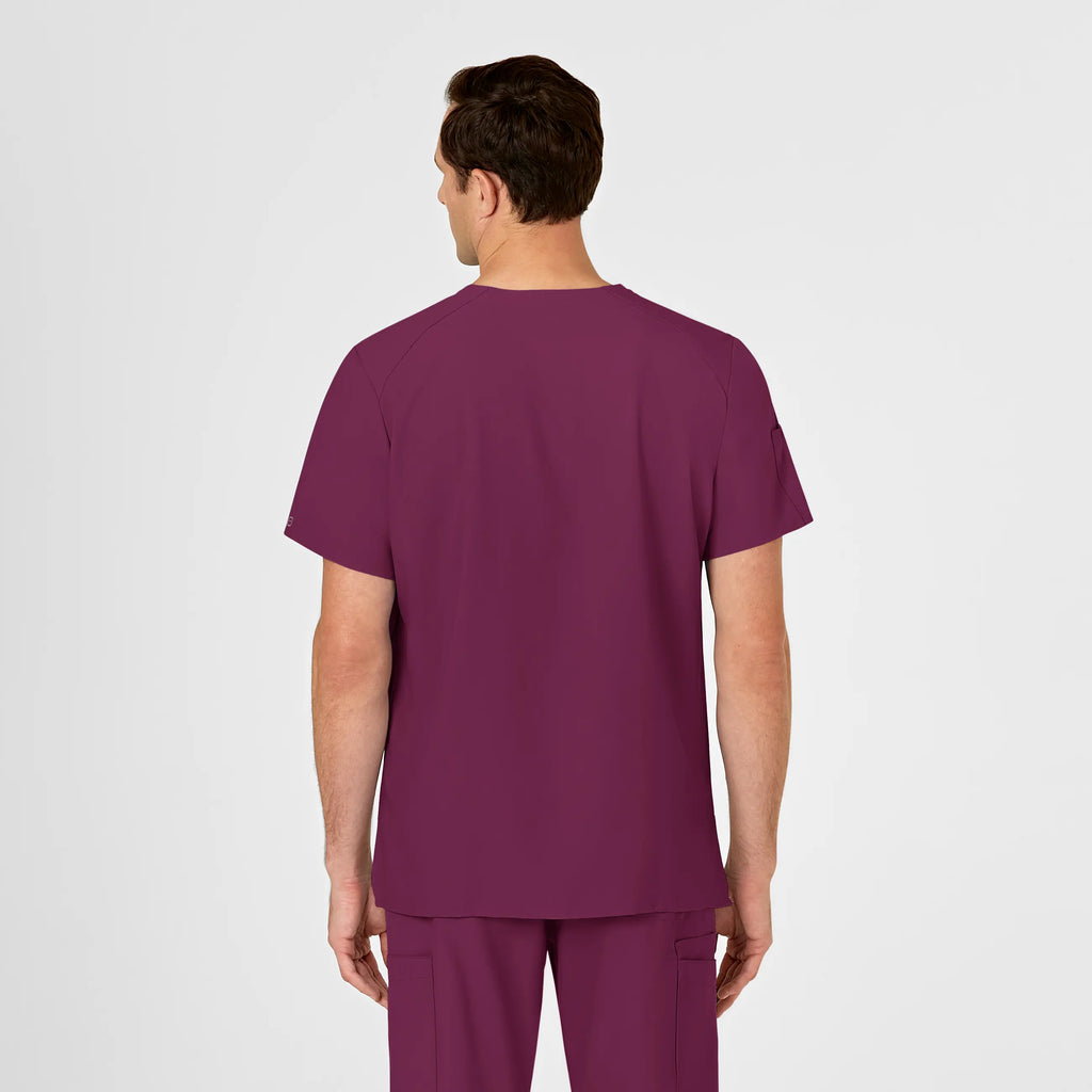 Wink Scrubs Men's W123 V-Neck Scrub Top Wine | scrub-supply.com