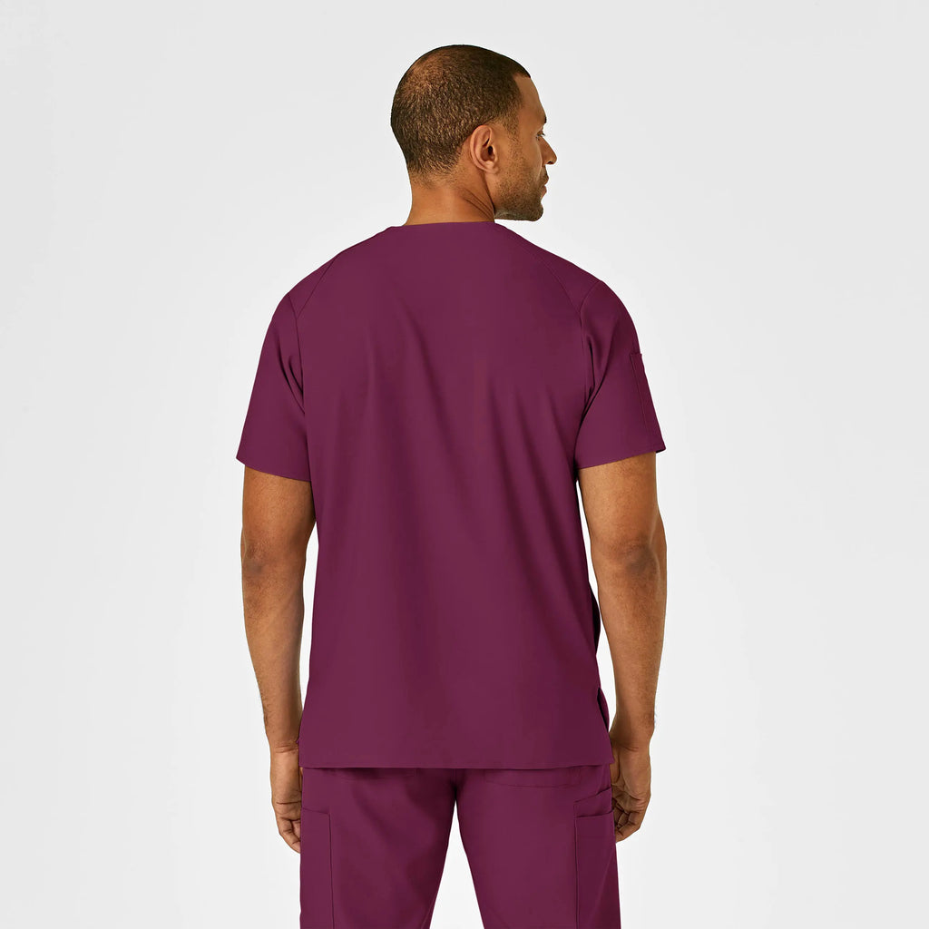 Wink Scrubs Men's W123 V-Neck Scrub Top Wine | scrub-supply.com