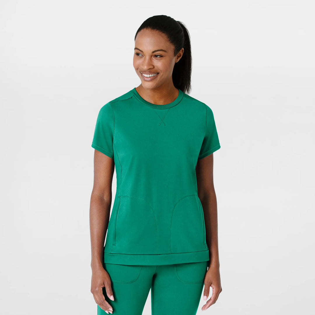 Wink Scrubs Women's Knit Flex-n-Reach Crew Neck Scrub Top Bahama Breeze | scrub-supply.com