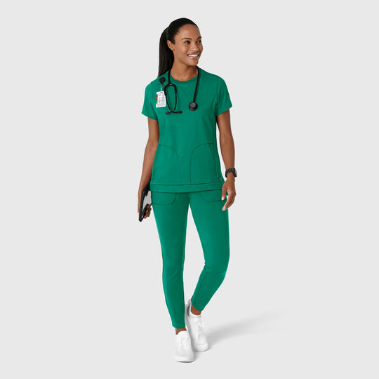 Wink Scrubs Women's Knit Flex-n-Reach Crew Neck Scrub Top Bahama Breeze | scrub-supply.com