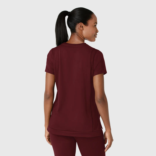 Wink Scrubs Women's Knit Flex-n-Reach Crew Neck Scrub Top Burgundy | scrub-supply.com