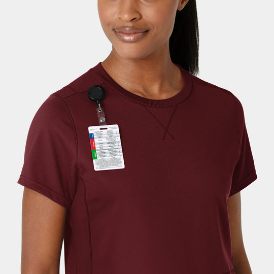 Wink Scrubs Women's Knit Flex-n-Reach Crew Neck Scrub Top Burgundy | scrub-supply.com