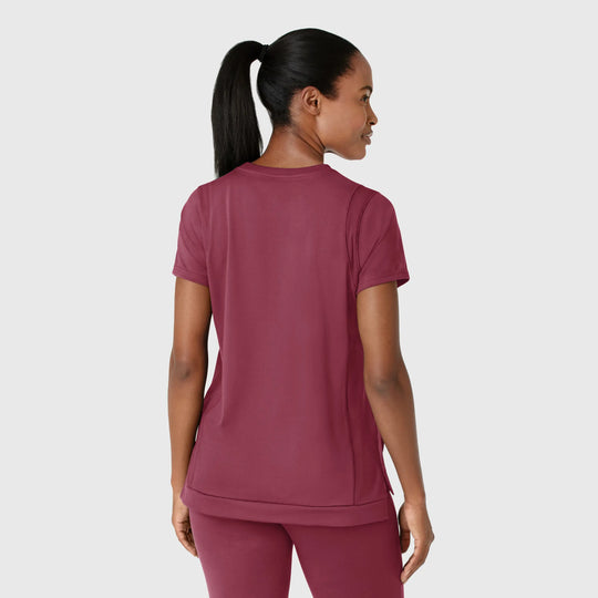 Wink Scrubs Women's Knit Flex-n-Reach Crew Neck Scrub Top Carnation | scrub-supply.com